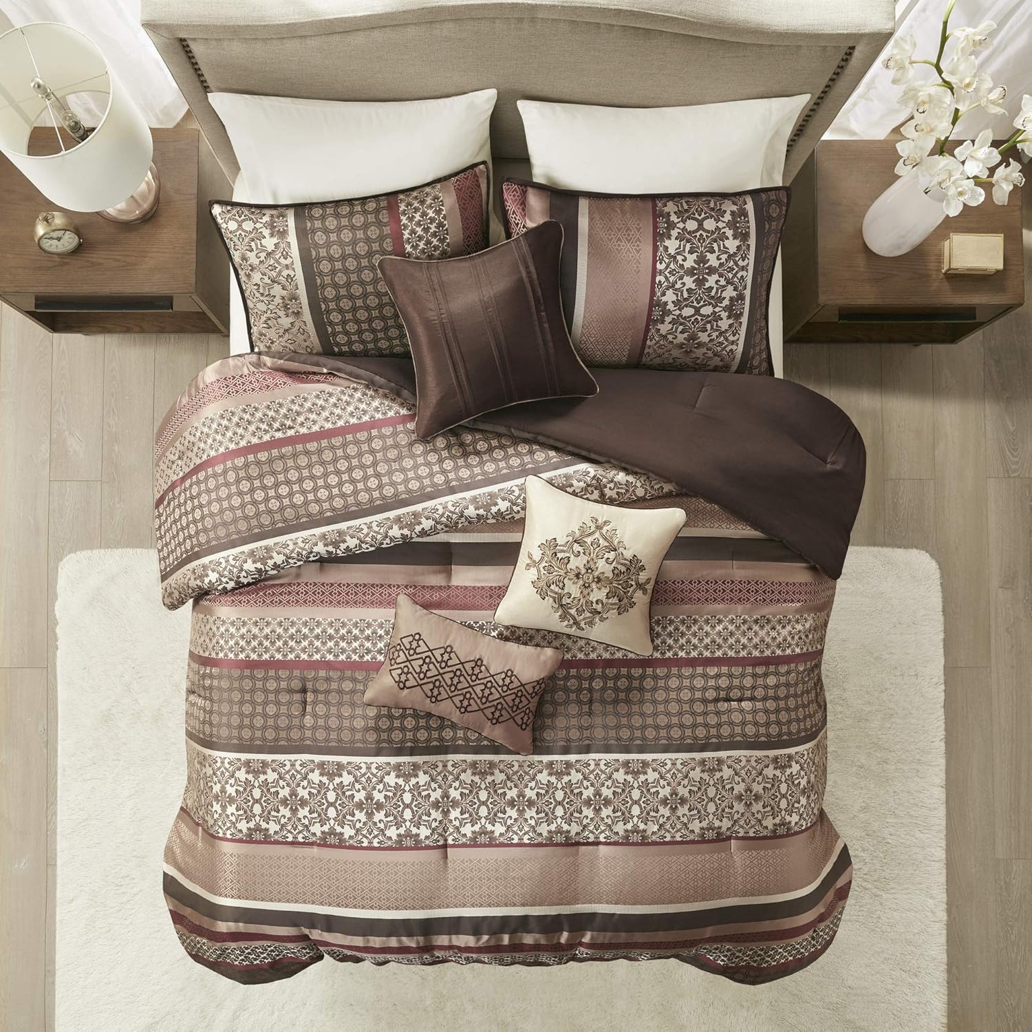 Madison Park Princeton 7-Piece Comforter Set - Red Queen