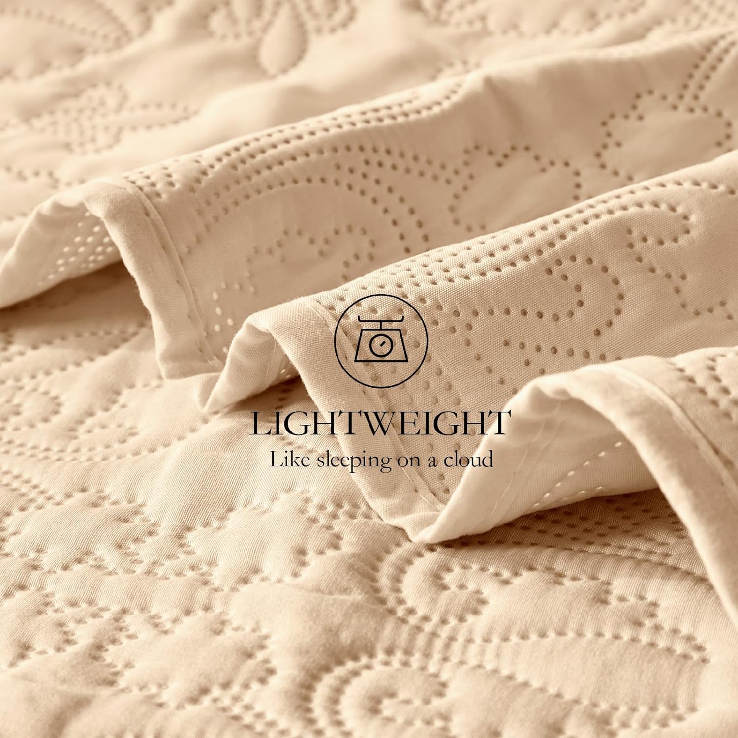 Akkialla Beige Quilt Bedding Set for All Seasons