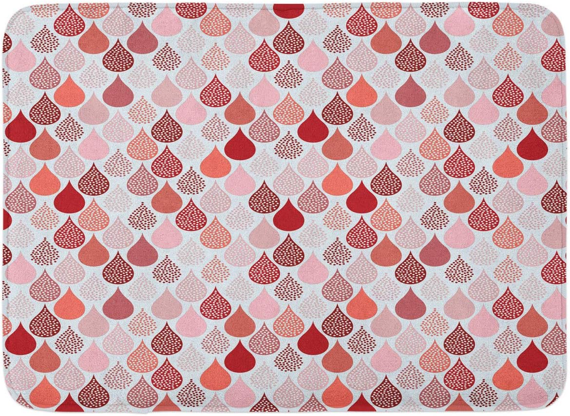 Ambesonne Geometric Bath Mat - Ruby Rose
