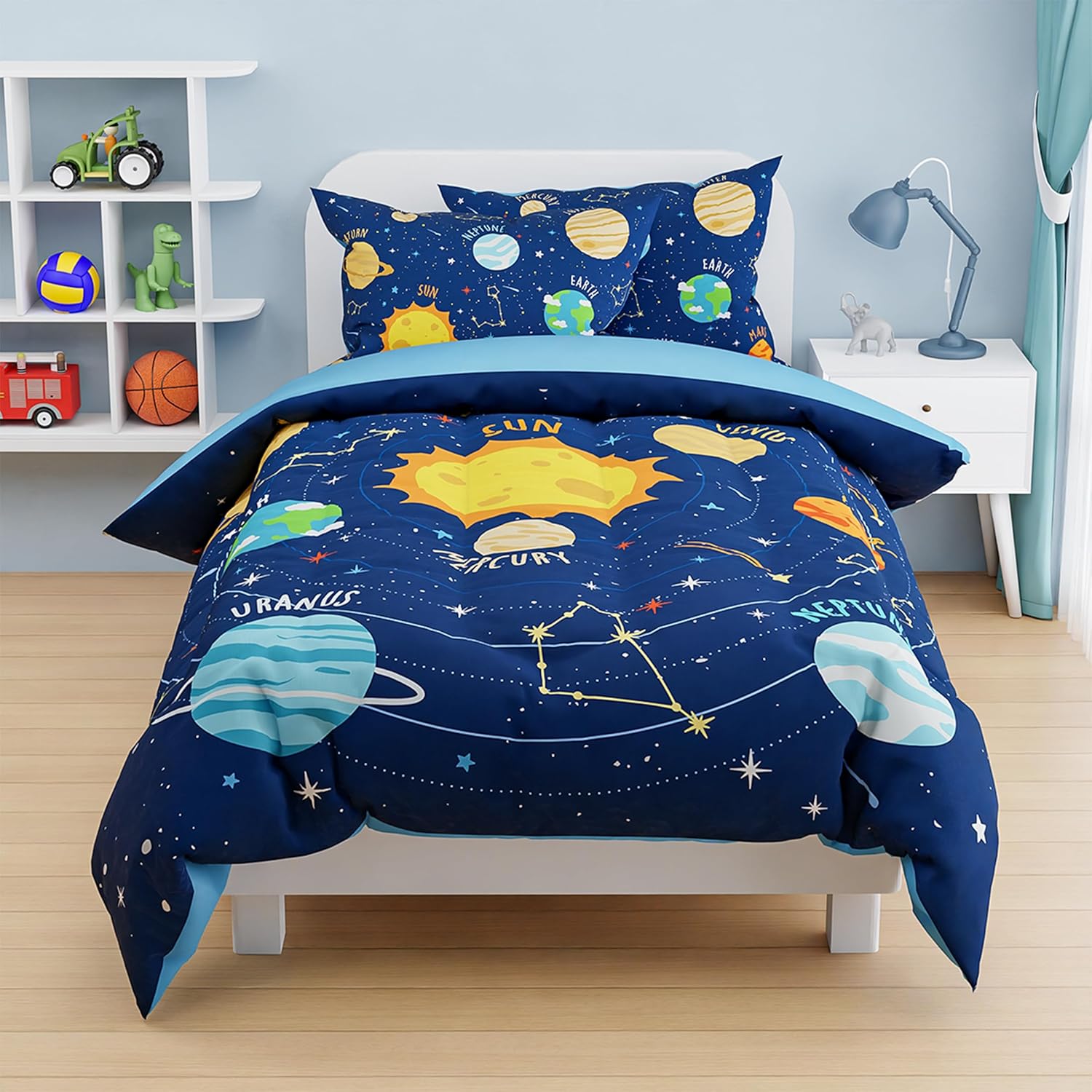SANDJEST Solar System Duvet Cover Set for Kids