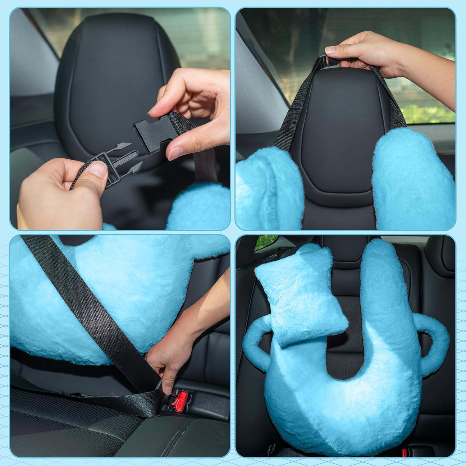 Travel Pillow for Adults and Children Blue