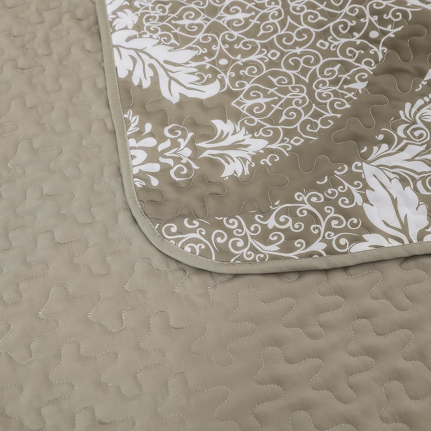 Boho Beige Quilt Set King Size 3 Pieces