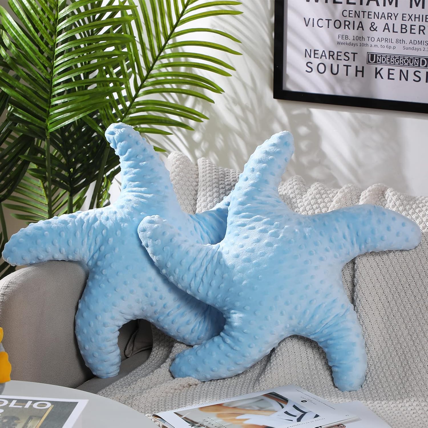 Fumete Starfish Throw Pillow 20 Blue 2 Pcs
