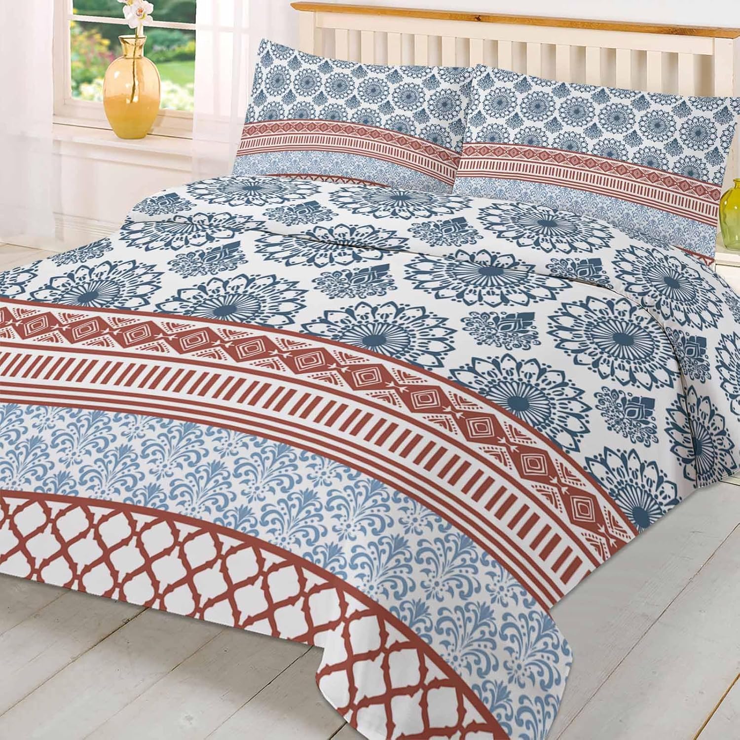Boanket 3 Piece Queen Bedding Set with Zipper and Tie-In Pillowcases