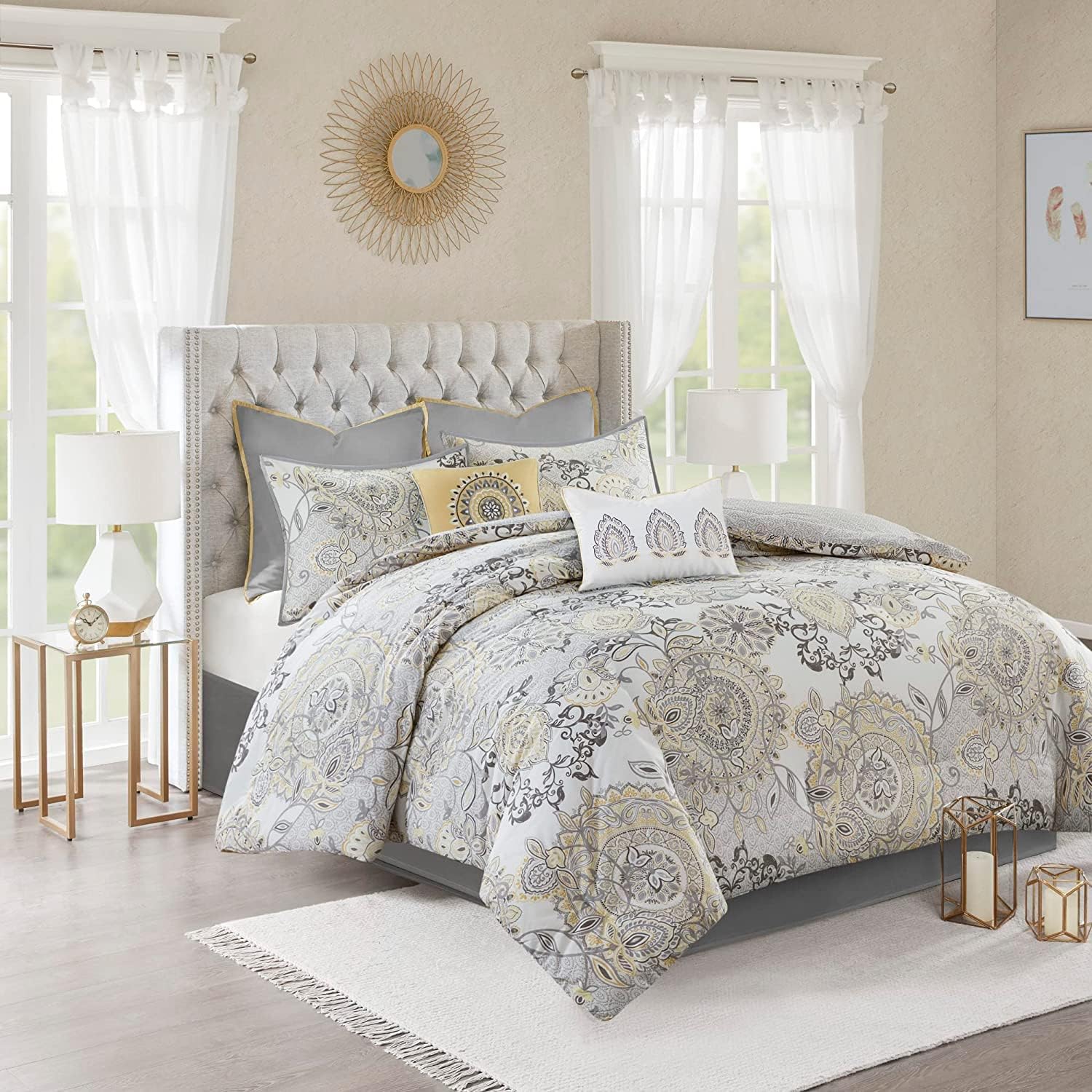 Madison Park Reversible Cotton Comforter Set 8 Piece Queen