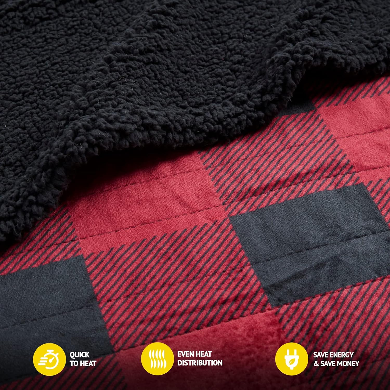 Woolrich Red Berber Electric Blanket Oversized Throw