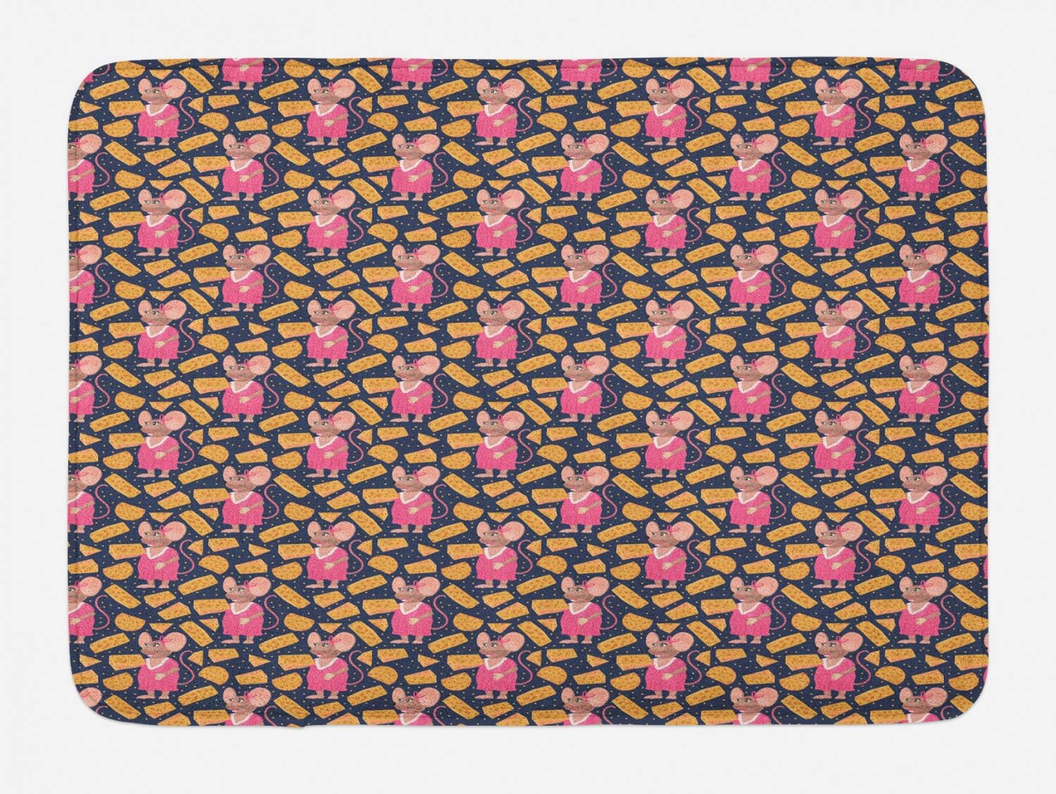Ambesonne Cartoon Rat Girl Bath Mat Plush Non-Slip 302 x 20