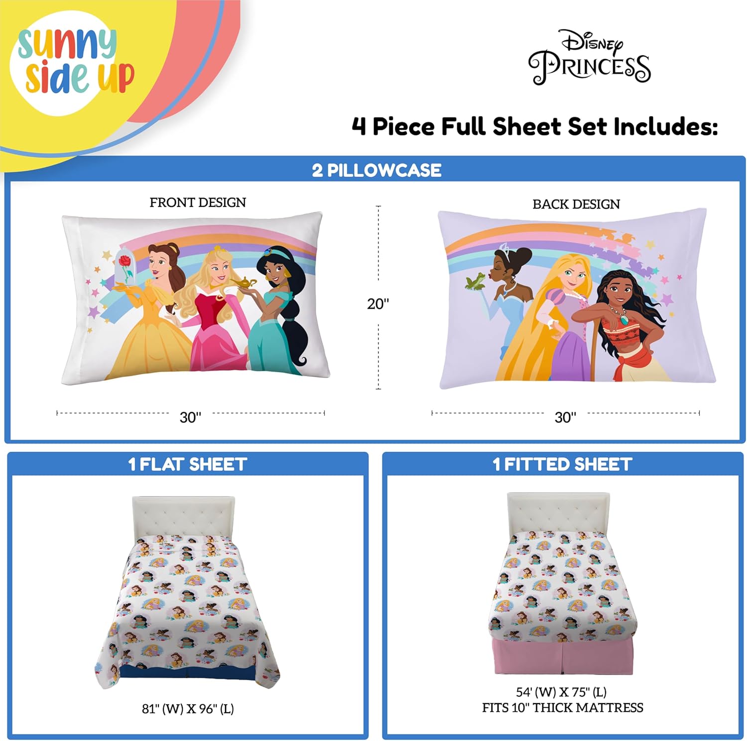 Sunny Side Up Disney Princess 4-Piece Sheet Set