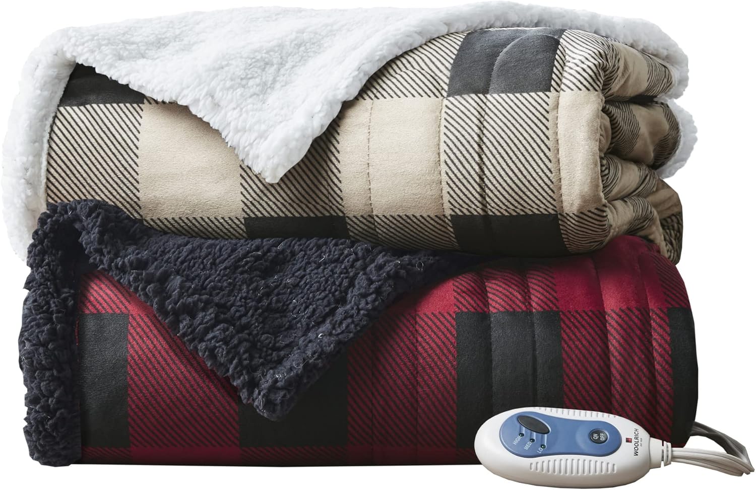 Woolrich Red Berber Electric Blanket Oversized Throw