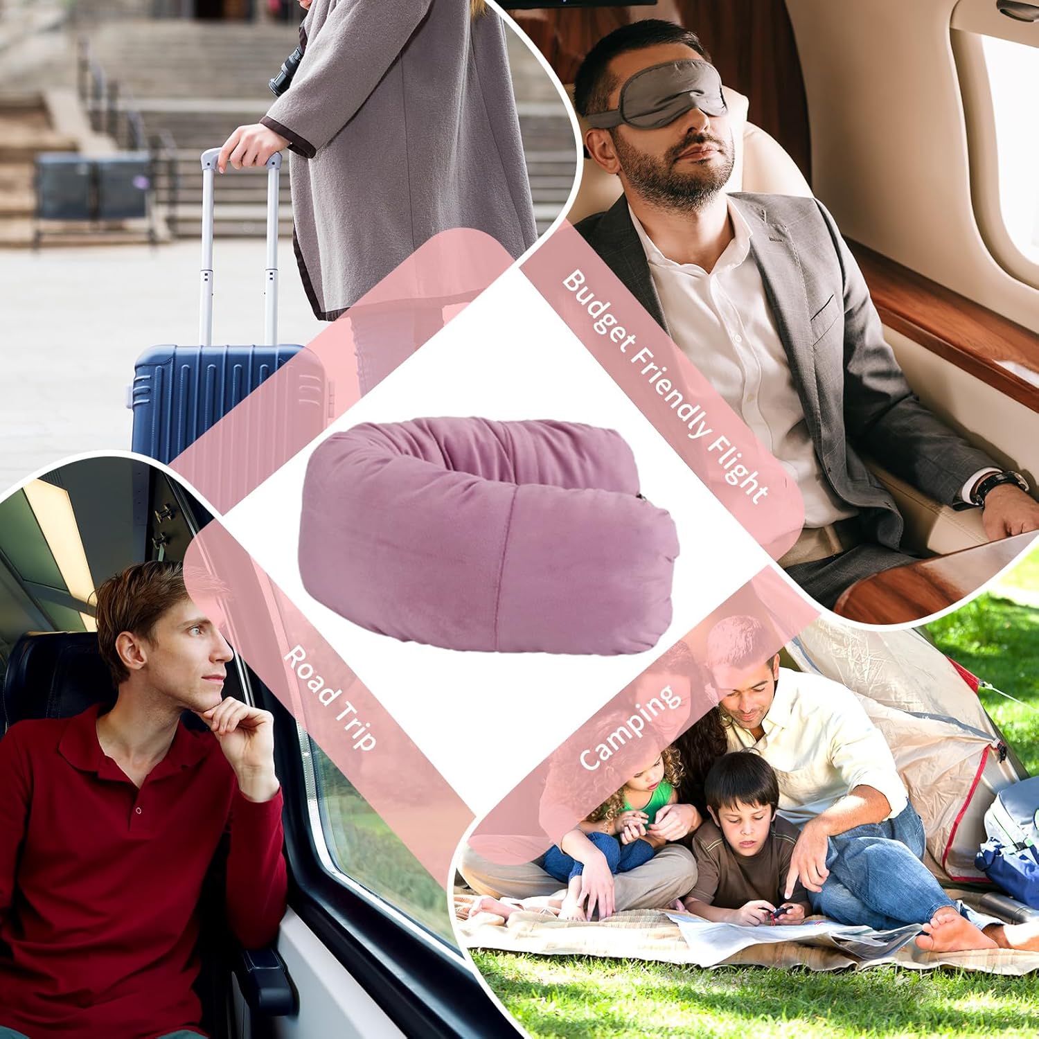 NK HealthCare Stuffable Travel Pillow No Filler Pink