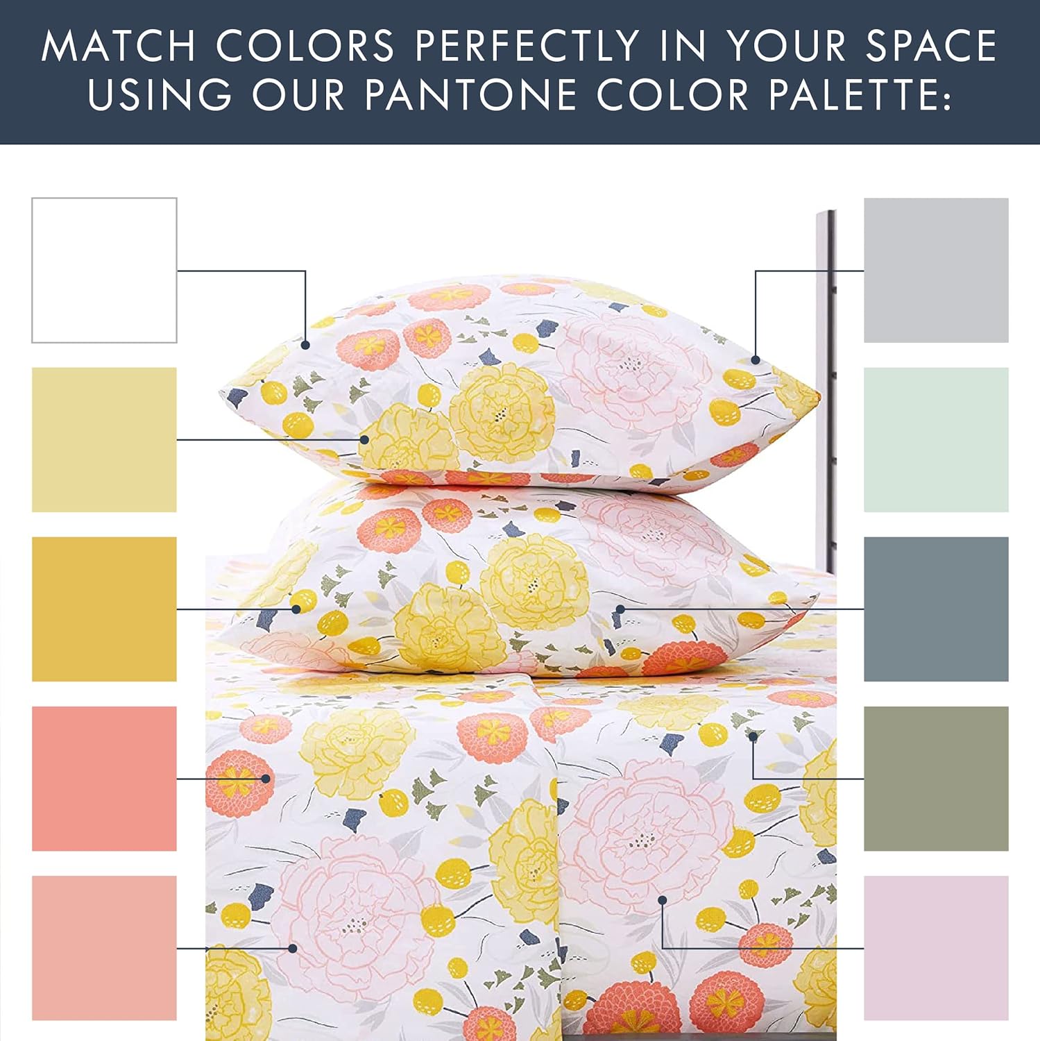 Light Floral Queen Bed Sheets Set by Where The Polka Dots Roam