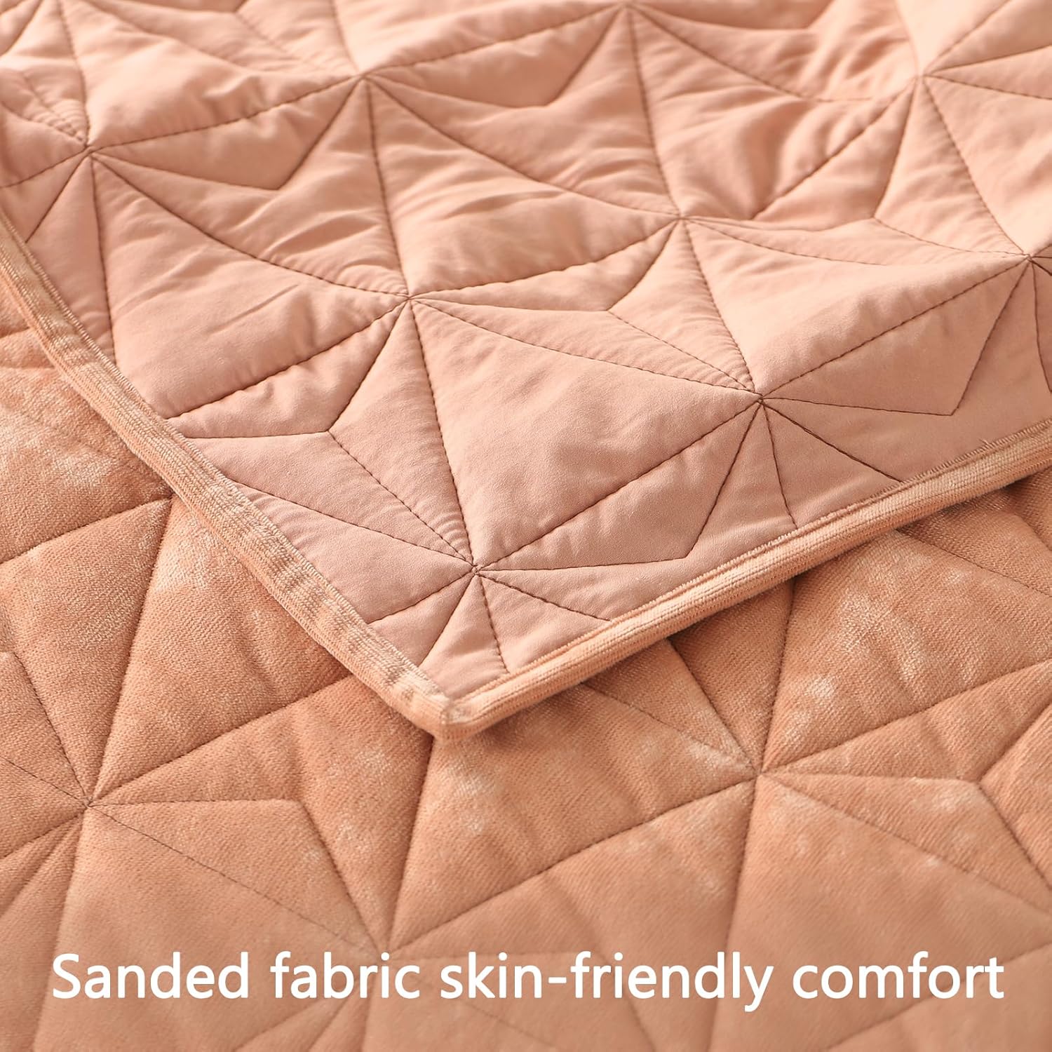KASENTEX Velvet Oversized King Quilt Set 3 Piece