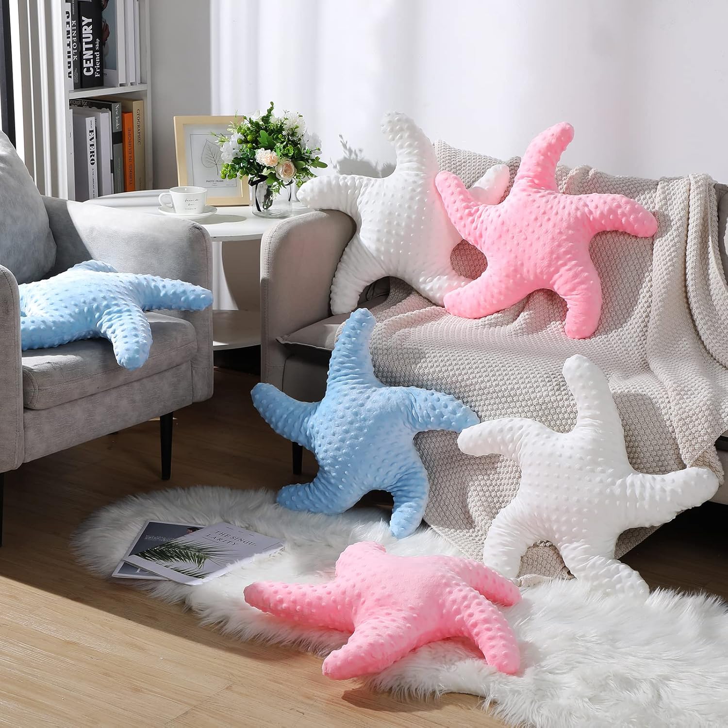 Fumete Starfish Throw Pillow 20 Blue 2 Pcs