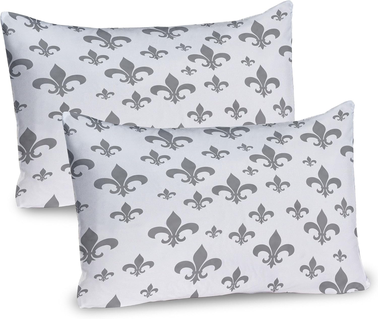 Ambesonne Fleur De Lis Pillow Sham Set of 2 Grey