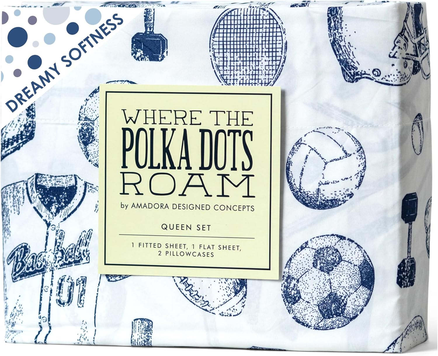 Kids Sports Bedding Set Queen Size with 2 Pillowcases