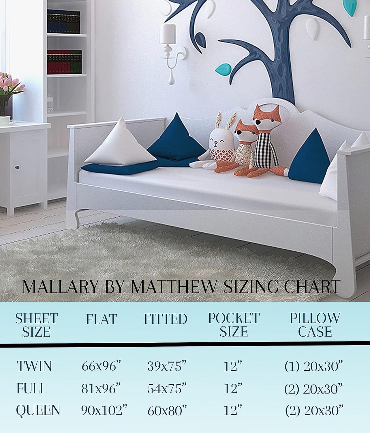 MALLARY BY MATTHEW Kids Microfiber Print Sheet Set Queen
