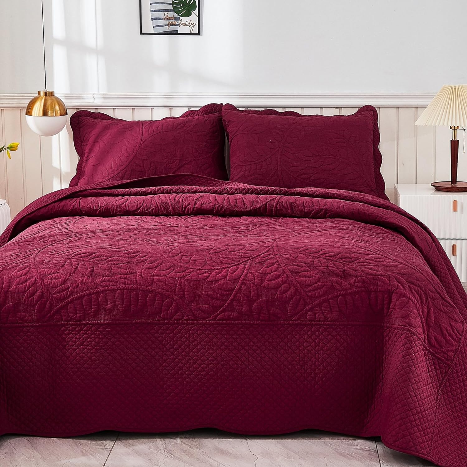 MarCielo 3-Piece 100 Cotton Quilt Set
