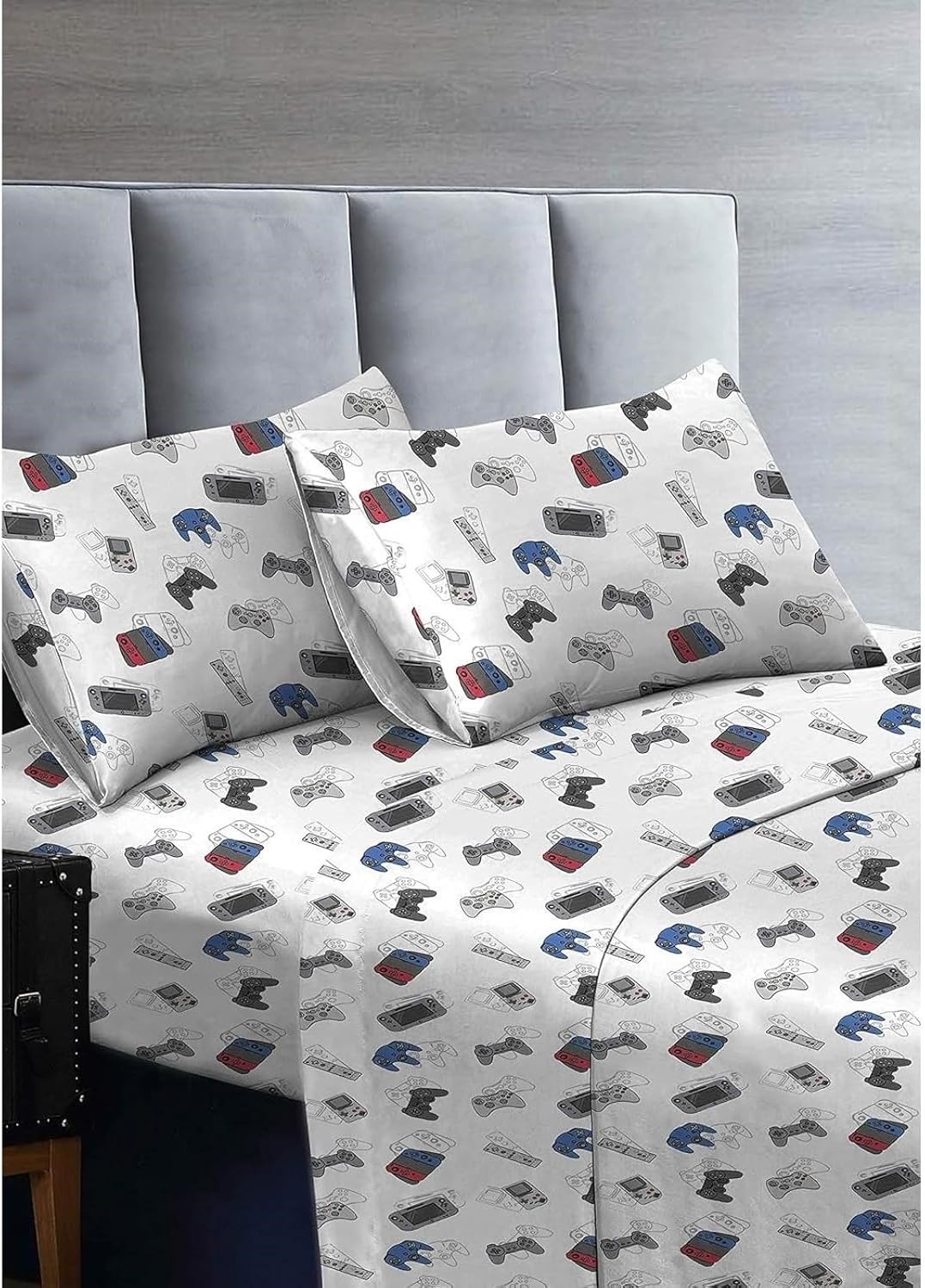 Kids Rule Game Controllers Bed Sheet Set