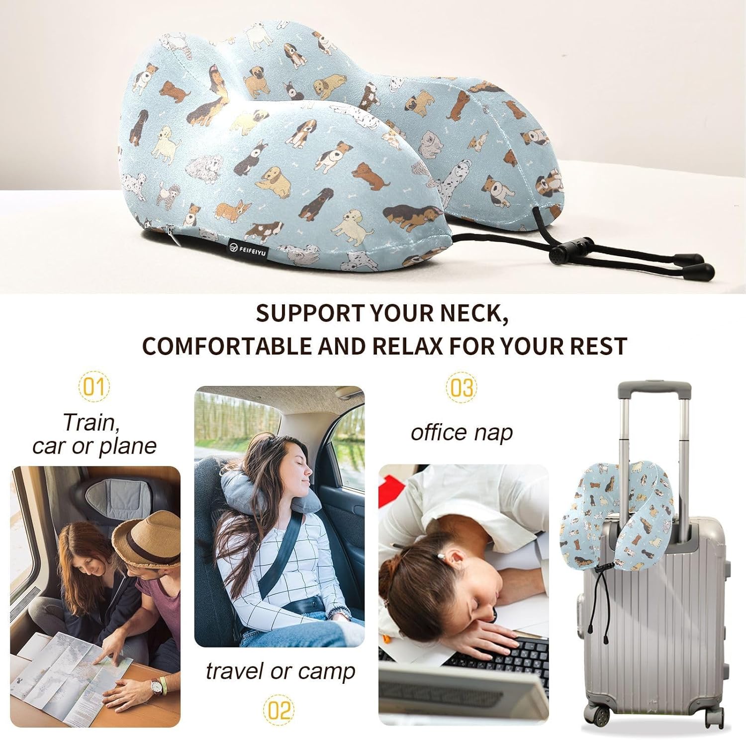 Sletend Travel Neck Pillow with Storage Bag