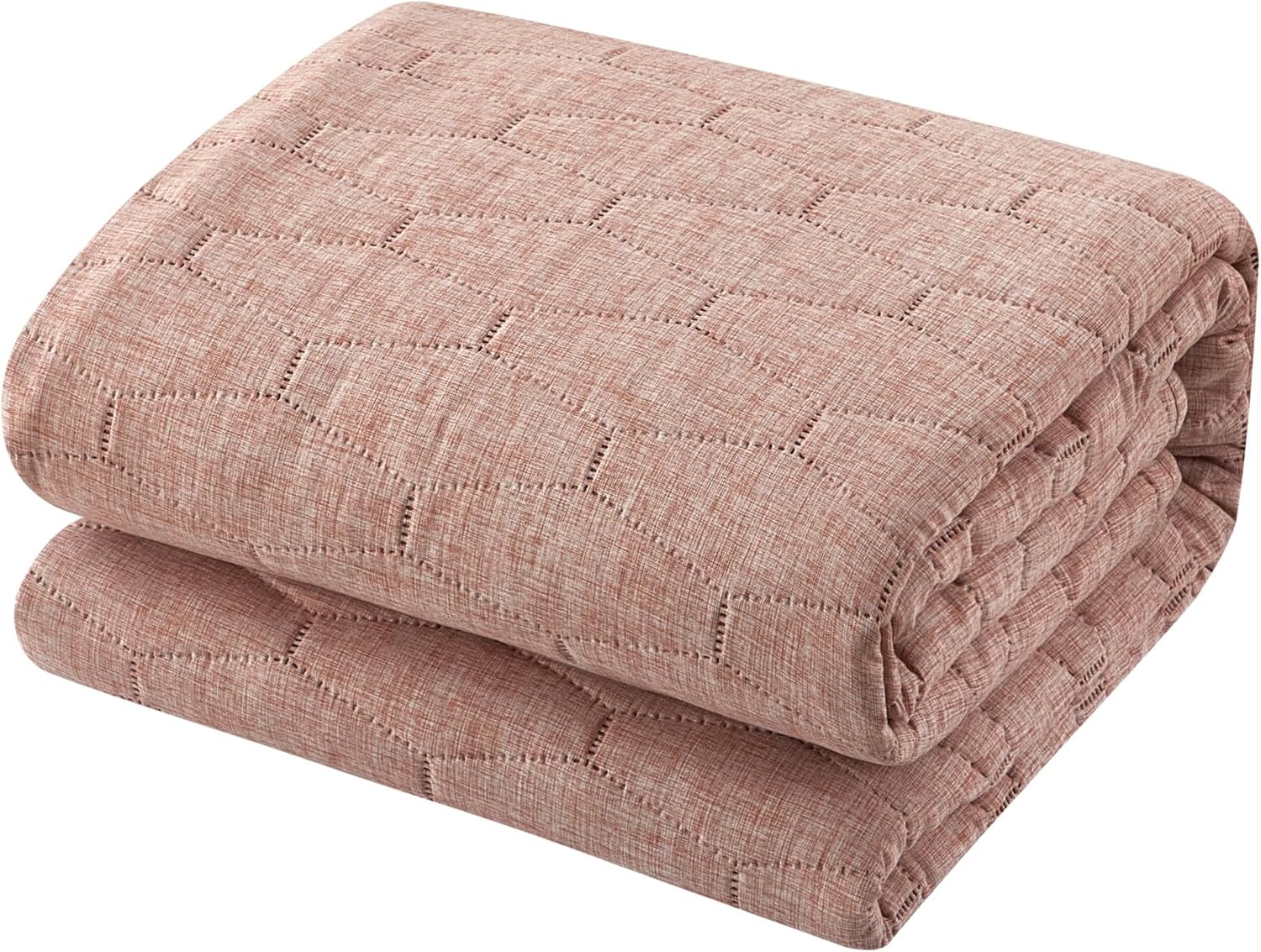Chic Home Nyla 3-Piece Queen Quilt Set - Brick Red Hexagon Pattern