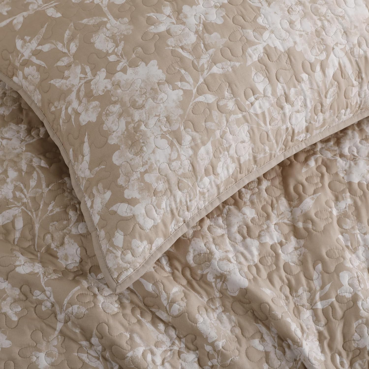SHALALA Floral Quilt Set Queen Size Reversible