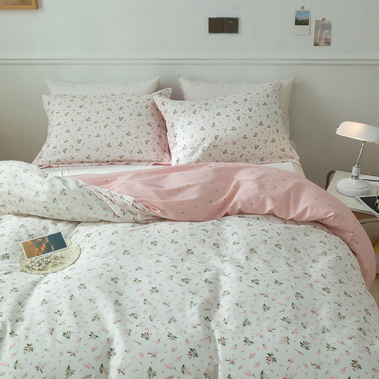 AMWAN Floral Duvet Cover Set Full Size Cotton Garden Kids