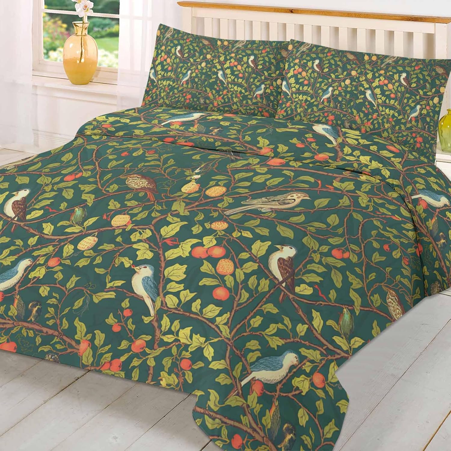 Boanket 3-Piece Queen Bedding Set with Zipper Closure and Abstract Leaves Design