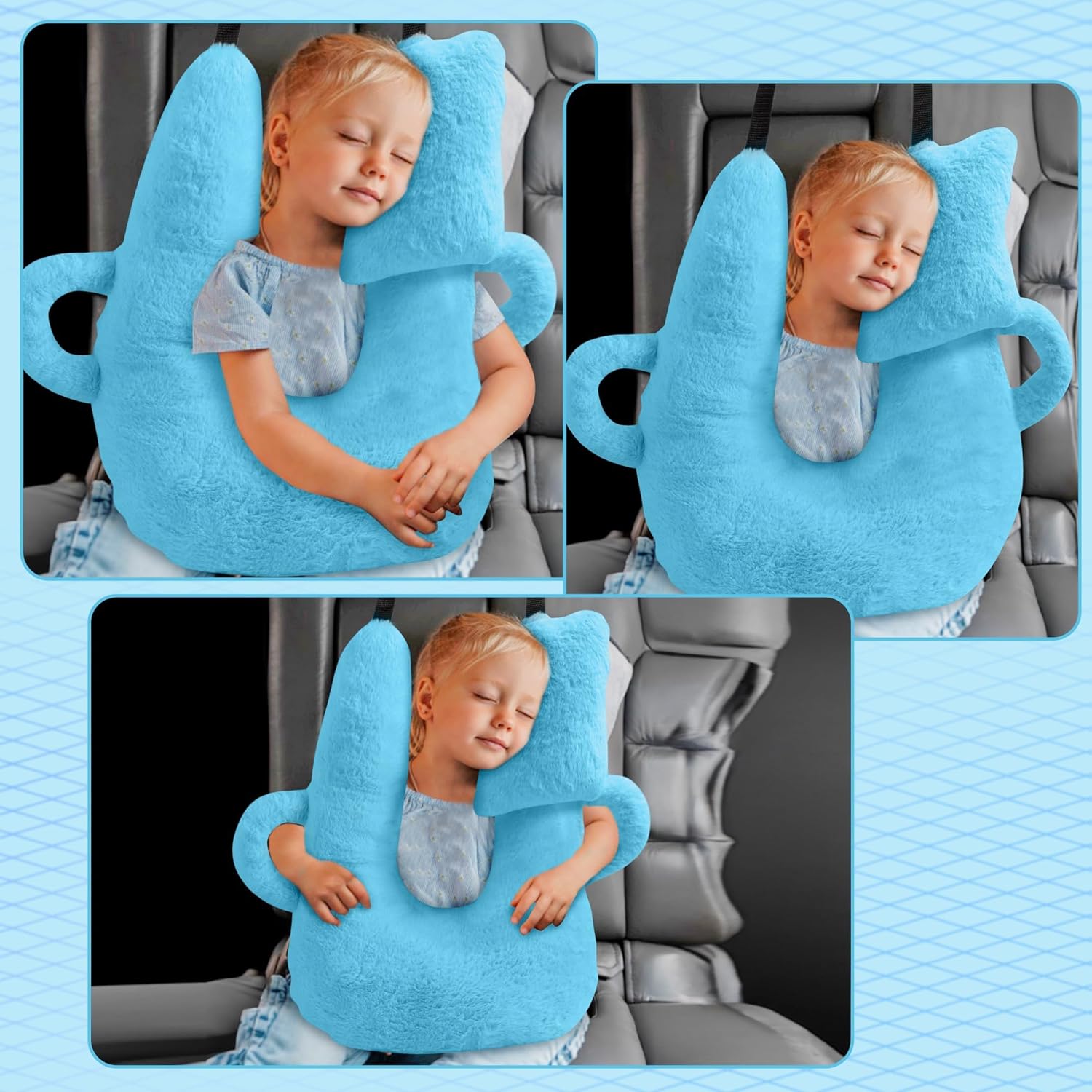Travel Pillow for Adults and Children Blue