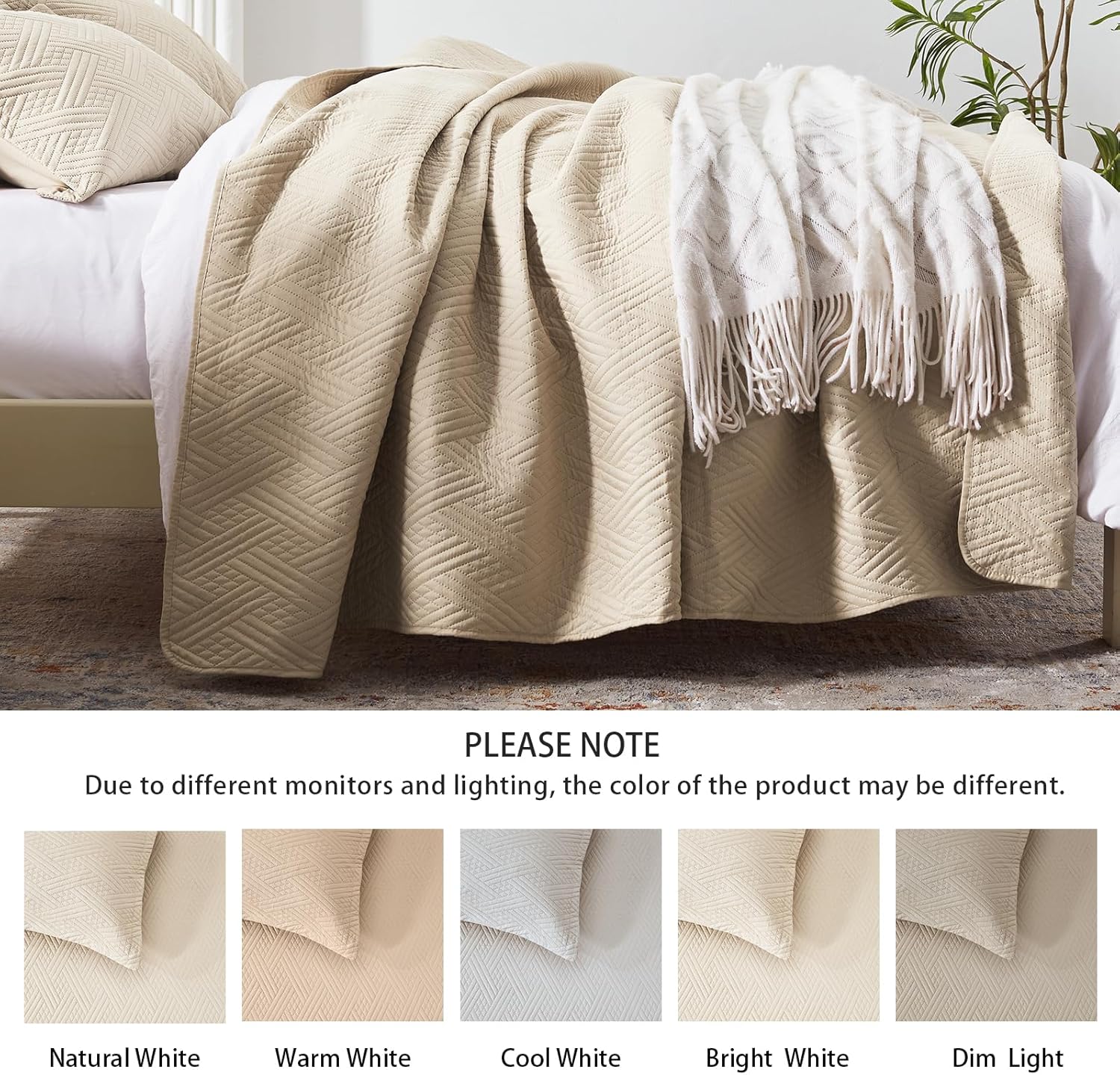 LEAONME California King Quilt Set 3 Pieces