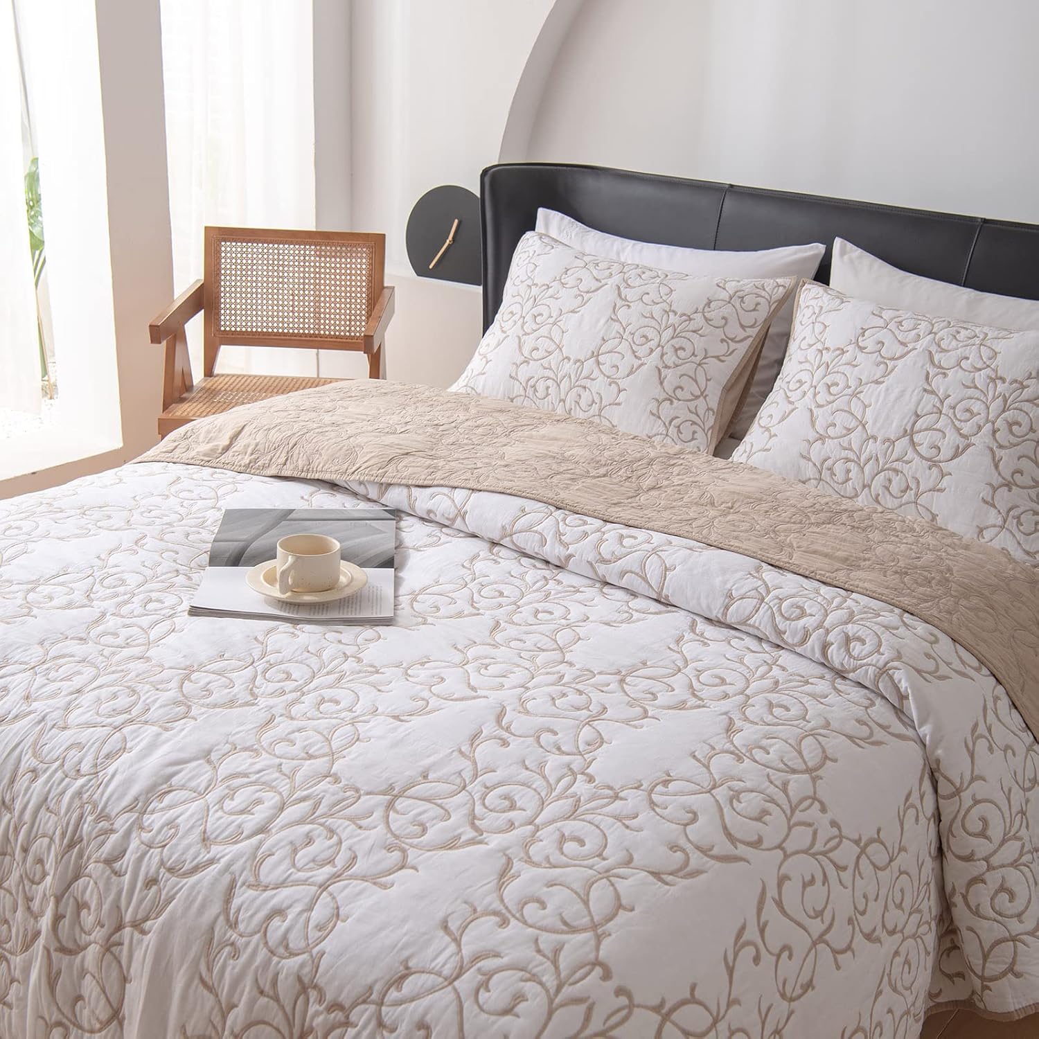 ROOMLIFE Country Quilt Bedspread Set King Size 1