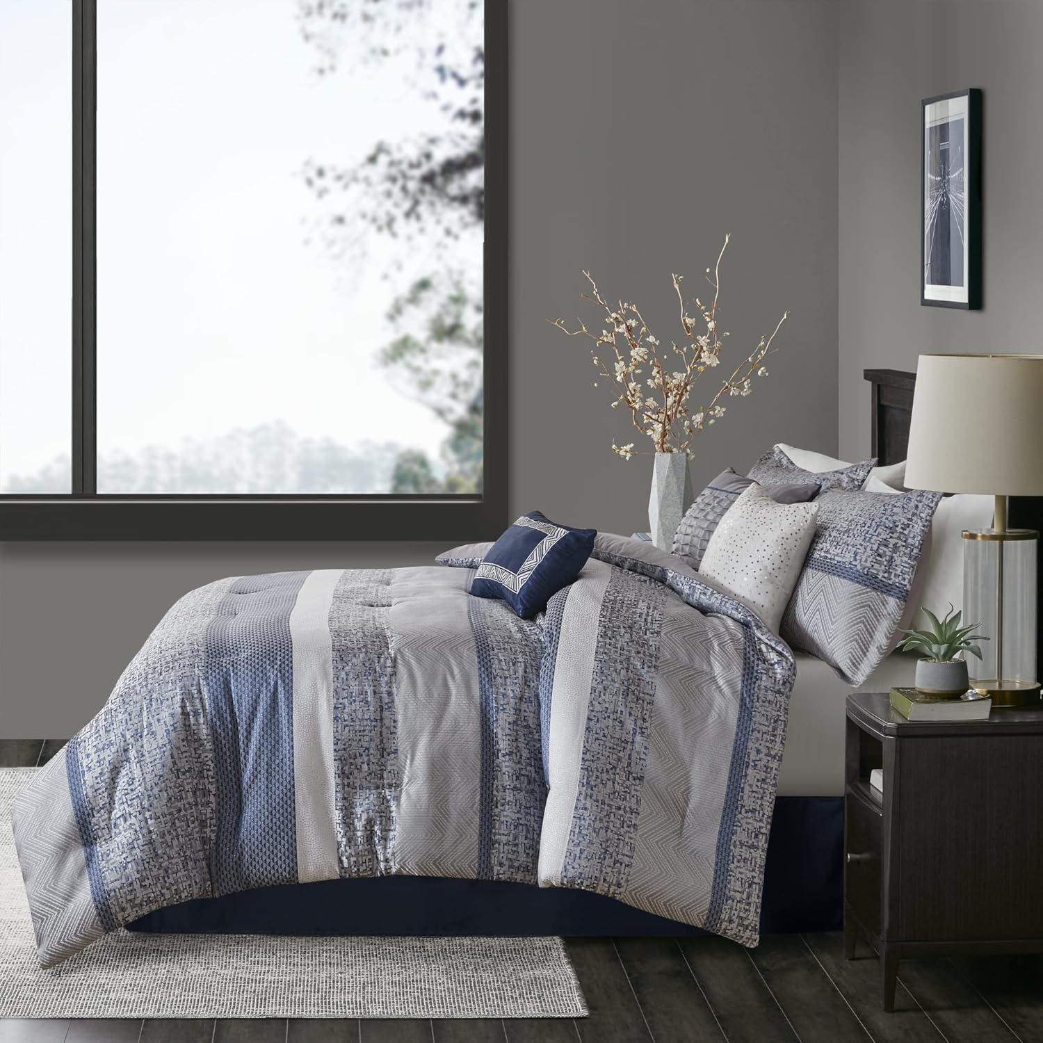 Madison Park Luxury Comforter Set with Decorative Pillows