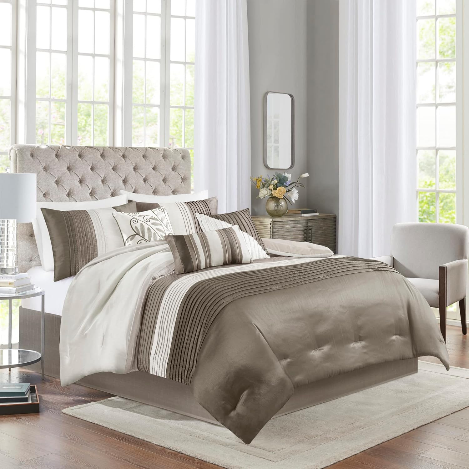 Madison Park Amherst Faux Silk 7-Piece Comforter Set