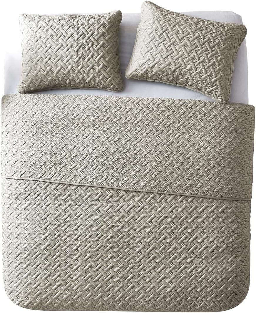 VCNY Home Quilt Super Soft Reversible Bedding Set Twin Nina Taupe