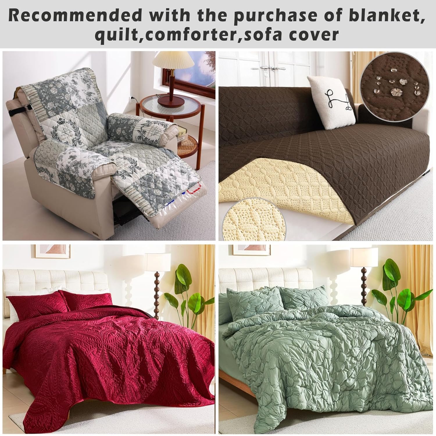 Cmfshape King Size Quilt Bedding Set with 2 Pillow Shams