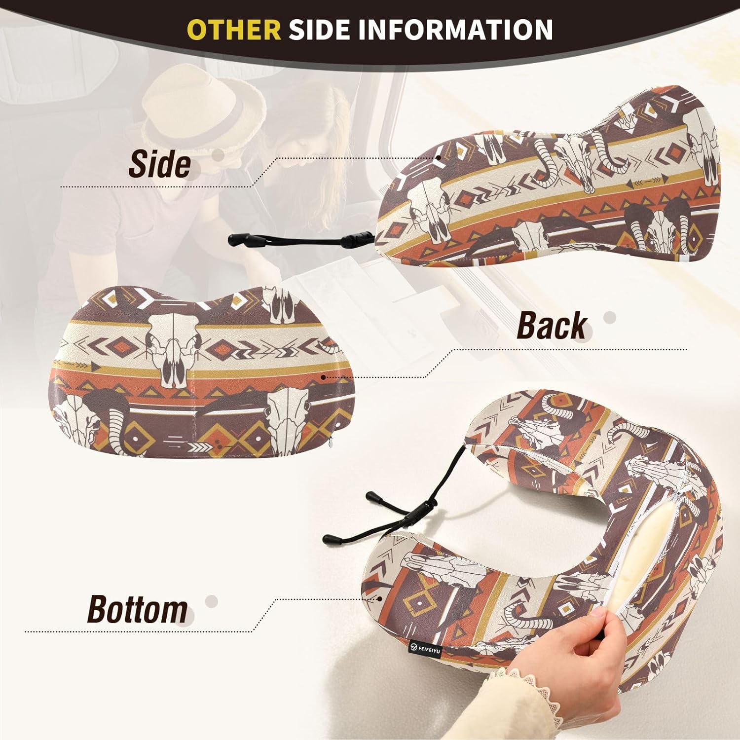 Burbuja Western Aztec Neck Pillow for Travel