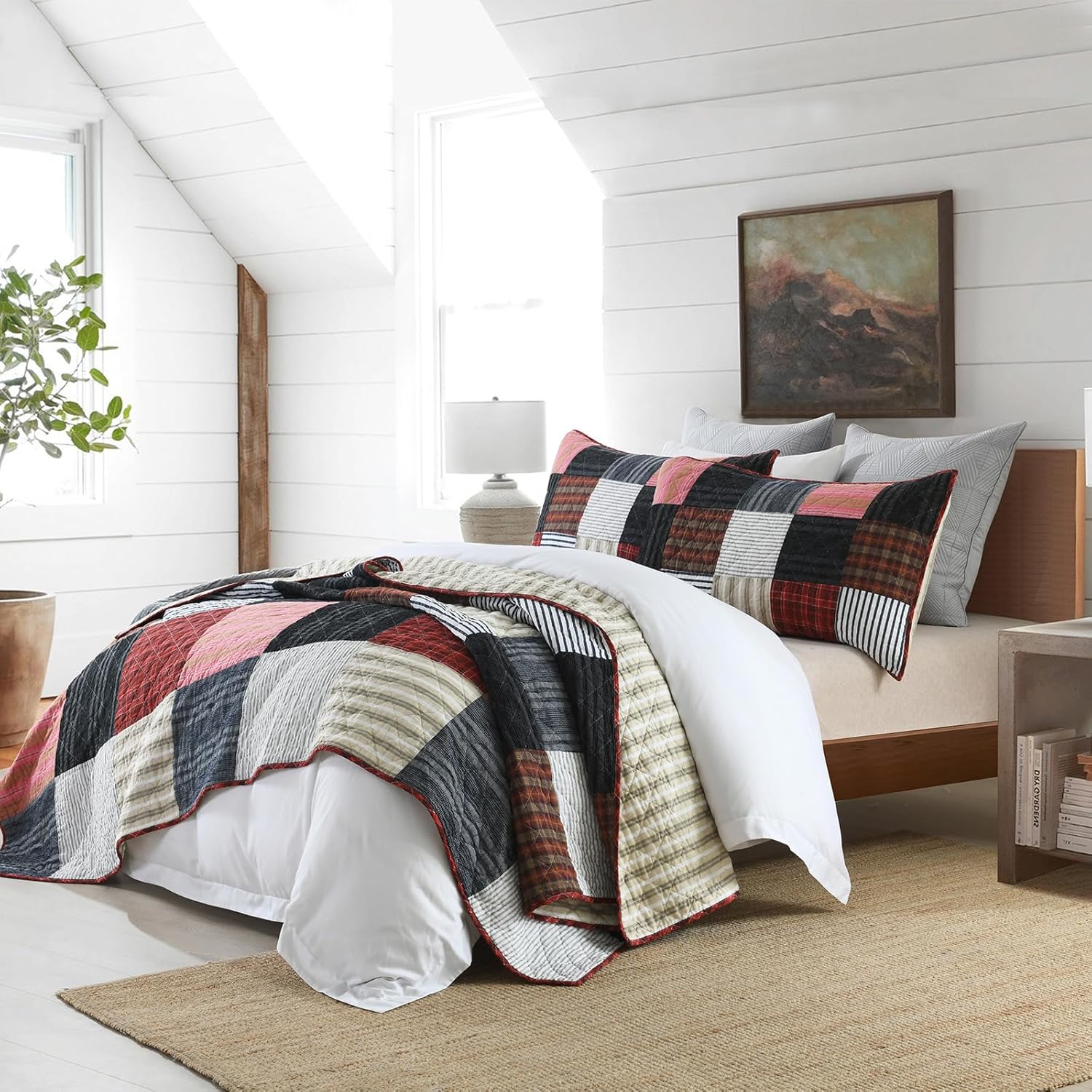 mixinni 100 Cotton Reversible Quilt Set for King Bed