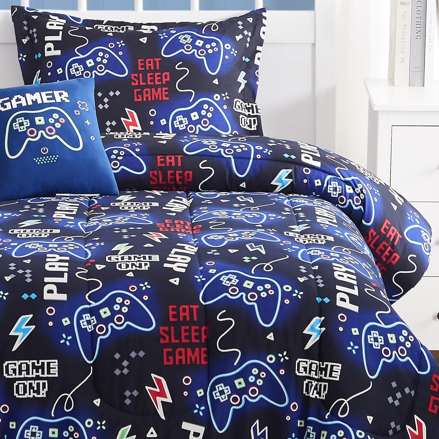 Glow in The Dark Gamer Comforter Set for Kids