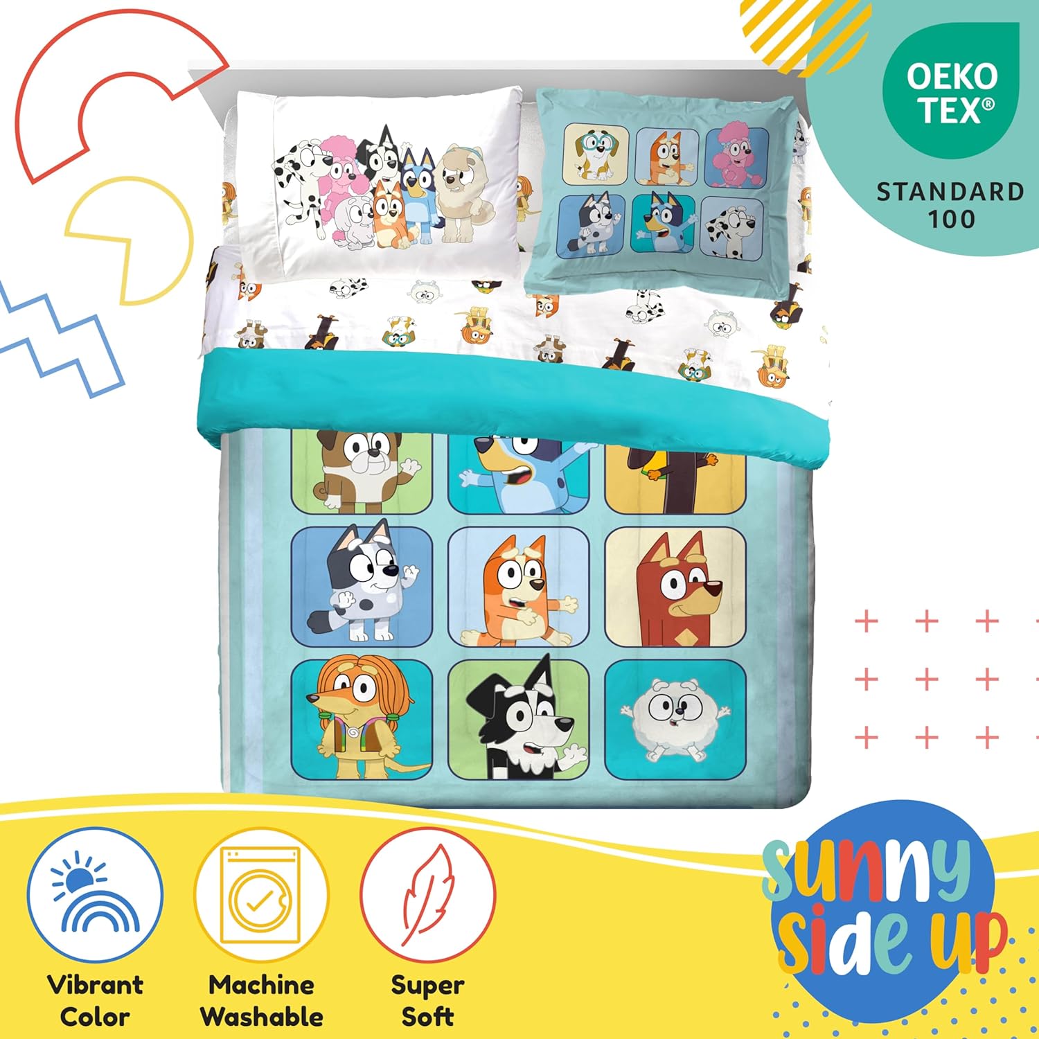 Sunny Side Up Bluey Friends 7-Piece Comforter Set 1