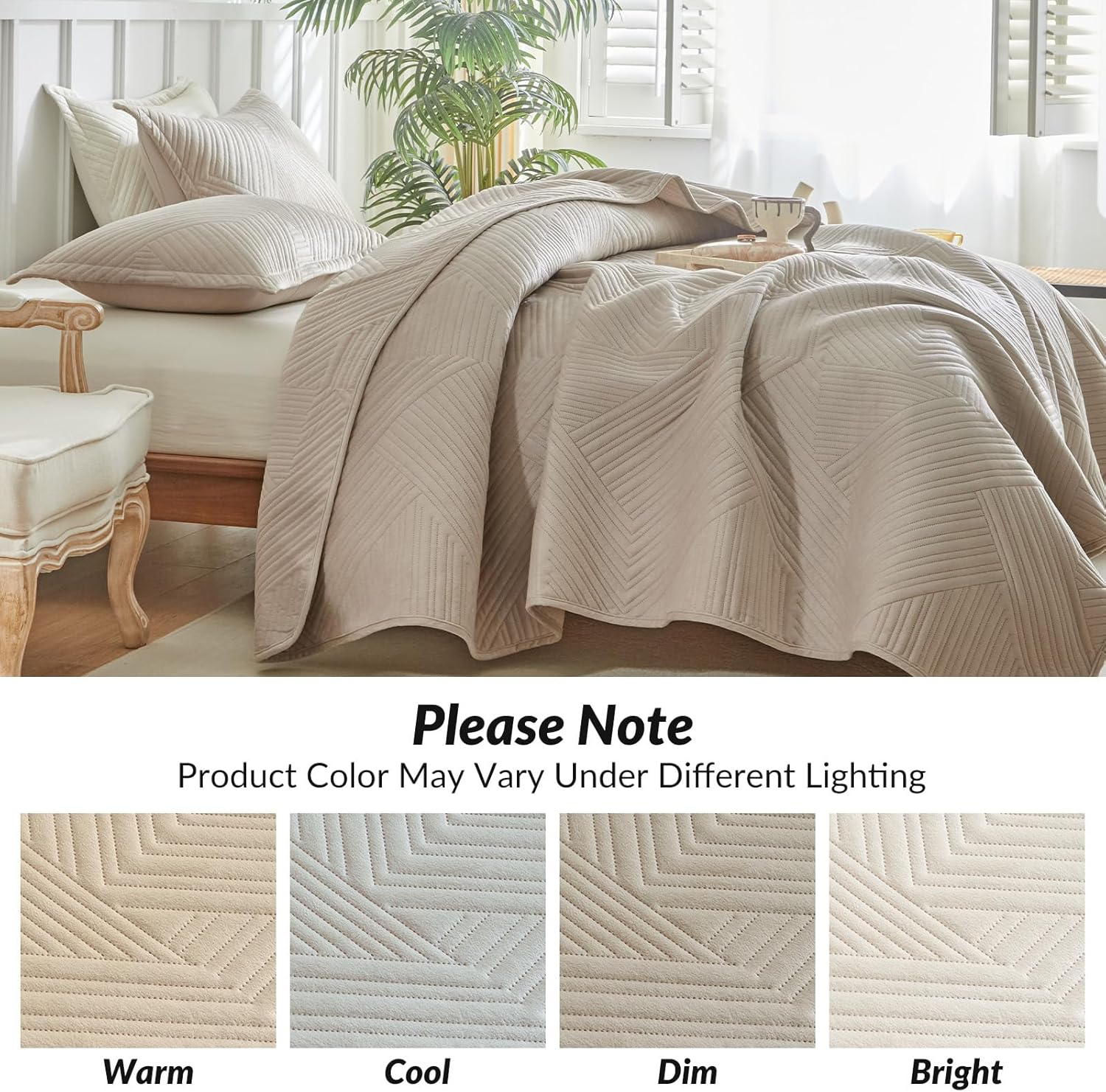 WARMDERN Velvet Quilt Set Queen Size