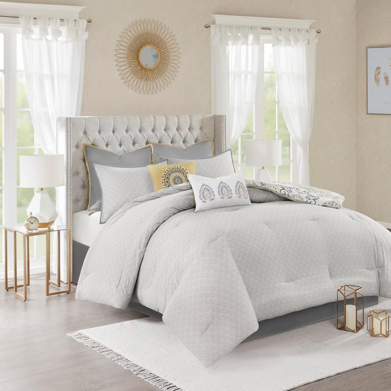 Madison Park Reversible Cotton Comforter Set 8 Piece Queen