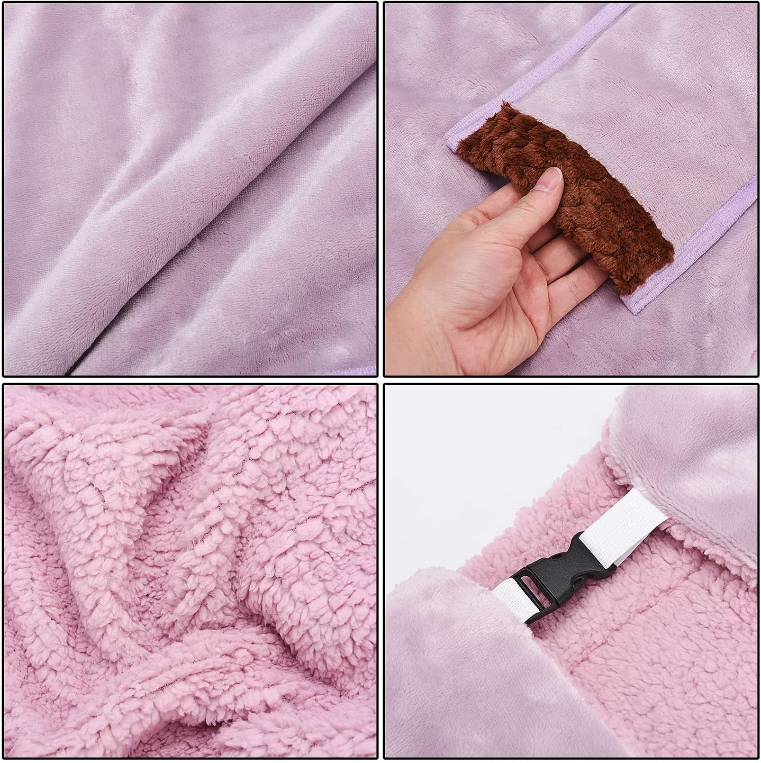 USB Flannel Heated Throw Blanket with Hand Pocket