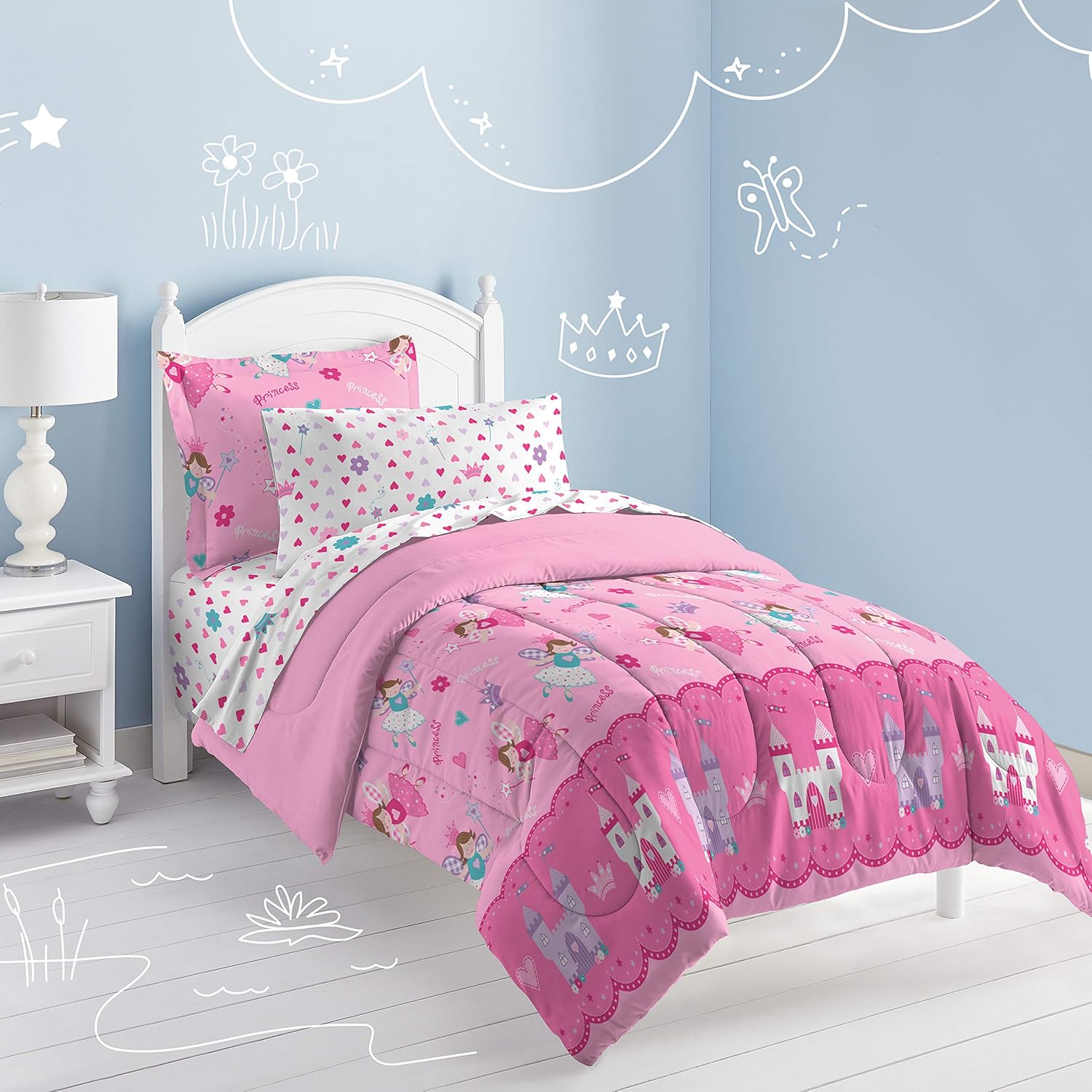 Dream Factory Magical Princess Ultra Soft Comforter Set Pink Twin