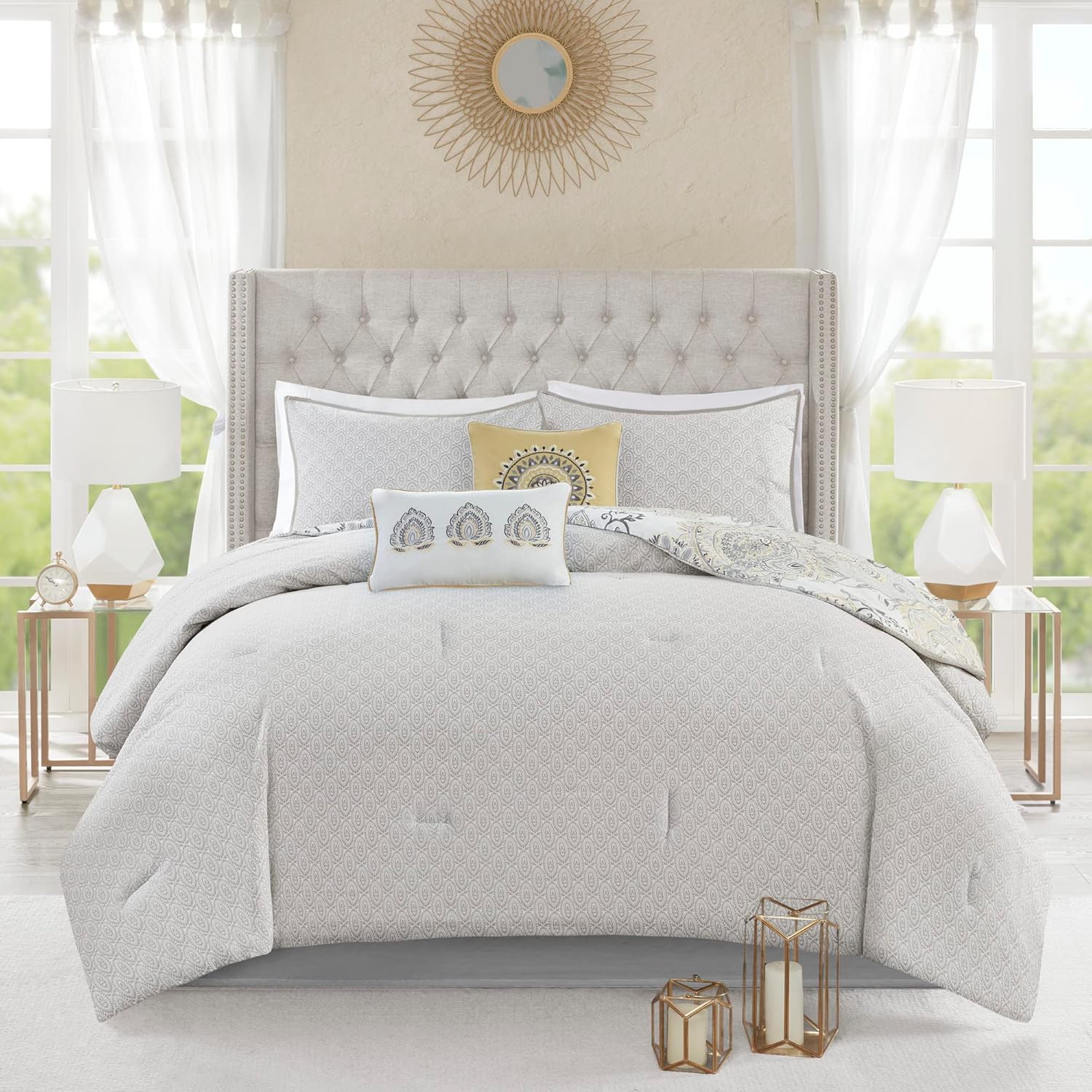 Madison Park Reversible Cotton Comforter Set 8 Piece Queen