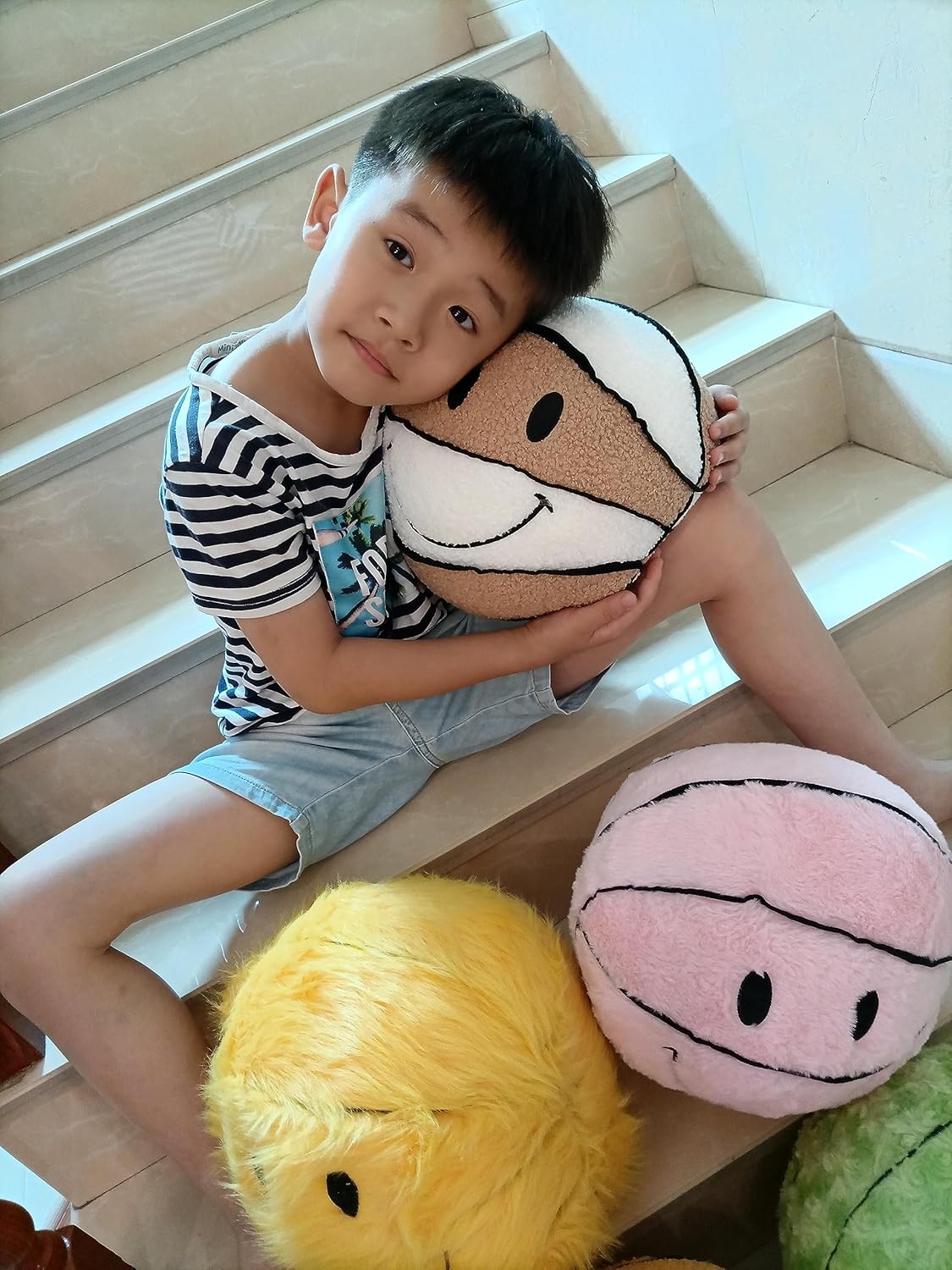 118 Inch Basketball Face Throw Pillow for Kids