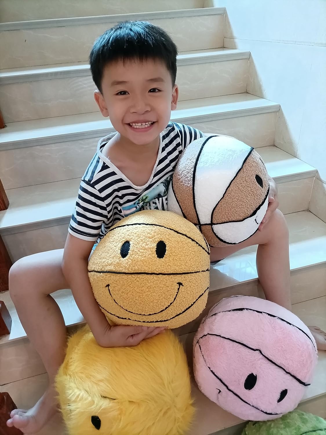 118 Inch Basketball Face Throw Pillow for Kids