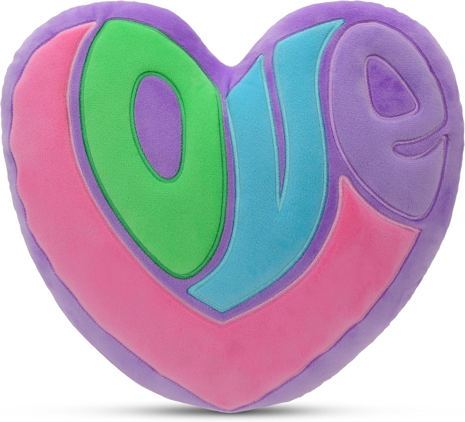 iscream Heart Shaped Love Pillow 13x13 Inch Plush Pastels