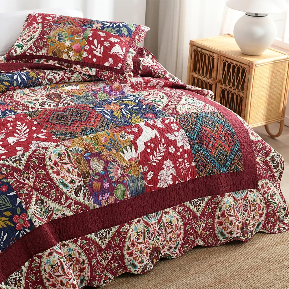 ENASAL Cotton Reversible Quilt Set King Size