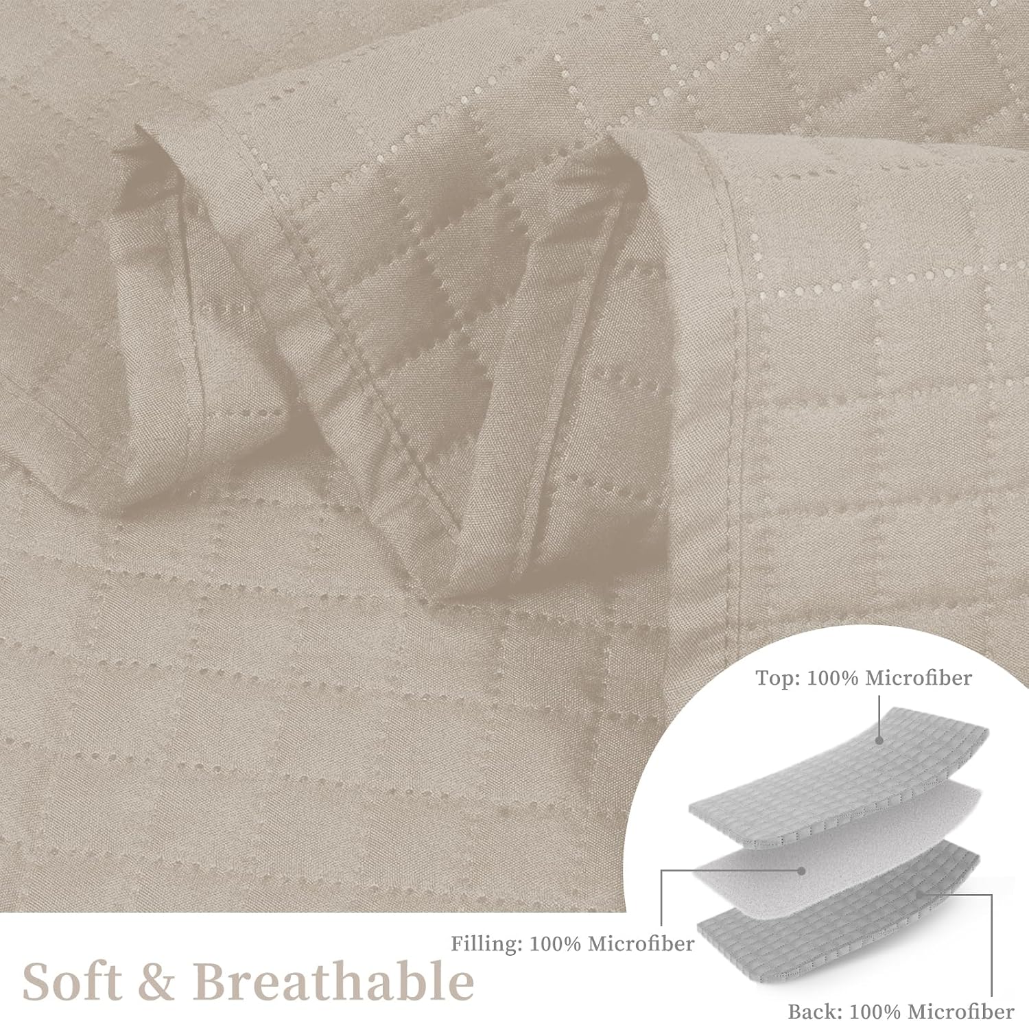 HollyHOME Luxury Checkered Super Soft Bedspread