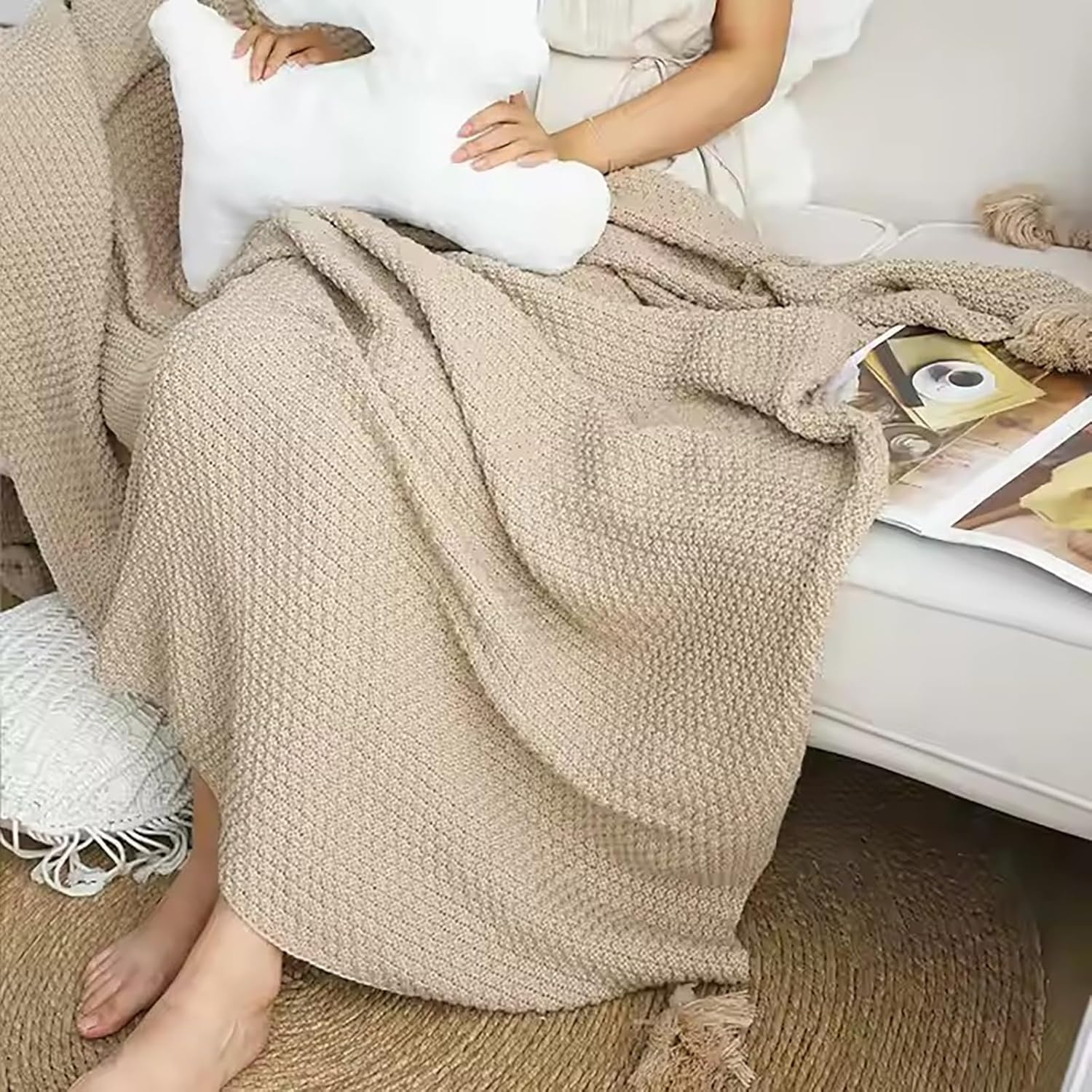 Yokqexz Bed Runner King Size - Khaki 80x230cm