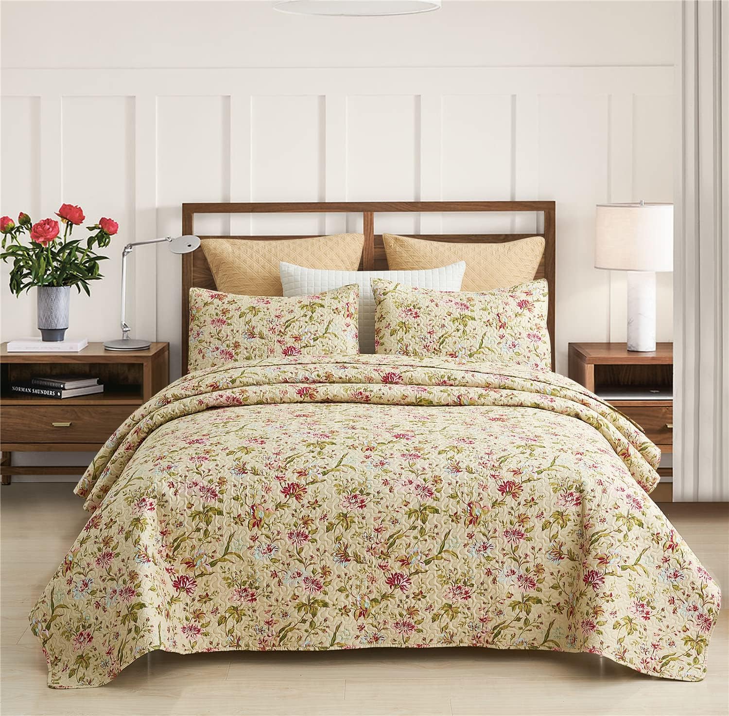 MERRY HOME Quilt Set - 3-Piece Boho Reversible Bedding Set King